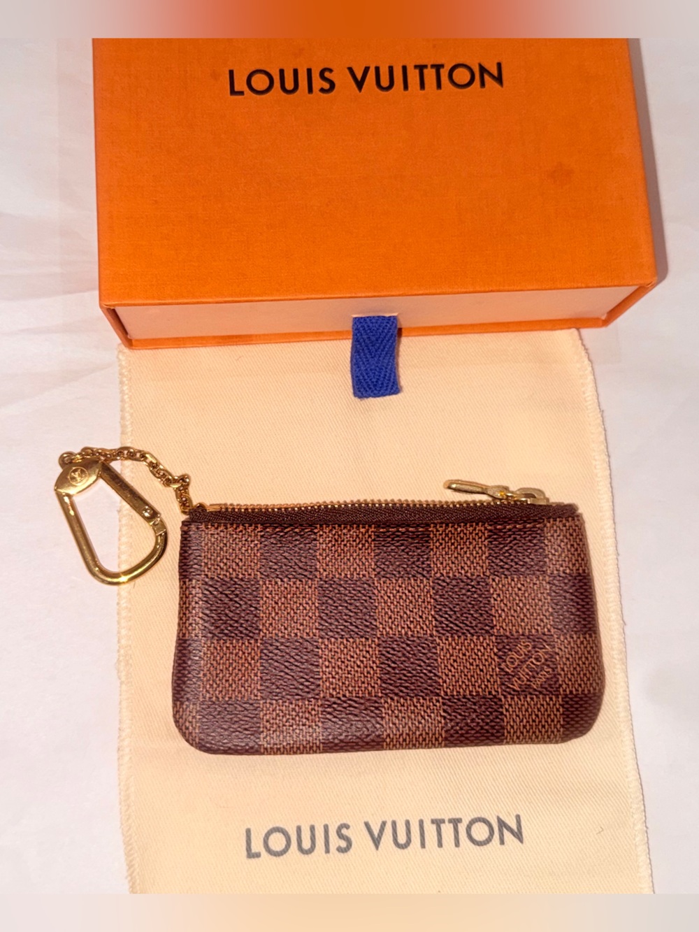 Authentic ❗️Louis Vuitton Damier Ebene Coin Pouch with Chain and Hardware